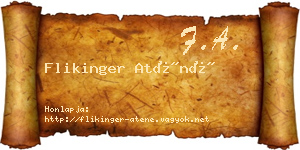 Flikinger Aténé névjegykártya